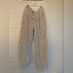 H&M Women’s Cream Fleece Joggers, Pajamas, Loungewear, Soft & Warm, Cozy